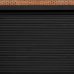 Dark commercial roller shutter door