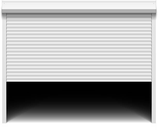 White roller shutter with manual override