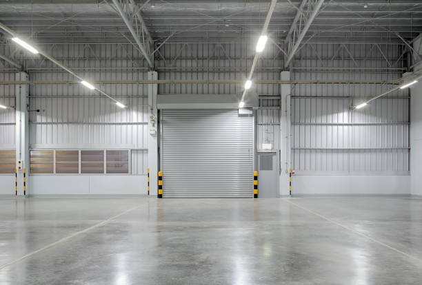 Warehouse loading bay fitted with industrial doors