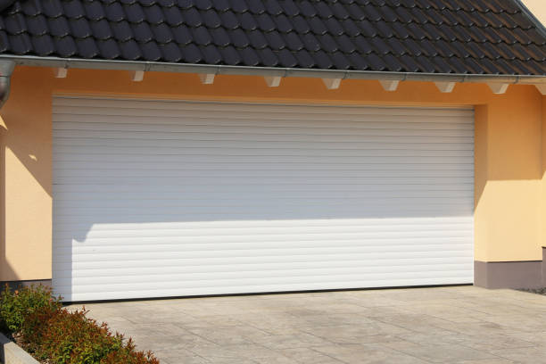 White roller shutter garage door
