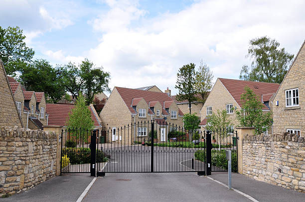 Automated metal gates to a residential development