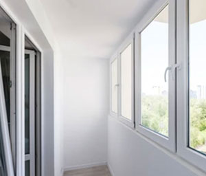 Interior view of a new uPVC window and door